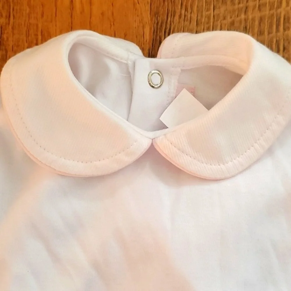 Kayce Hughes Unisex White Drop Seat Pima Cotton Pajamas‎ Size 9M